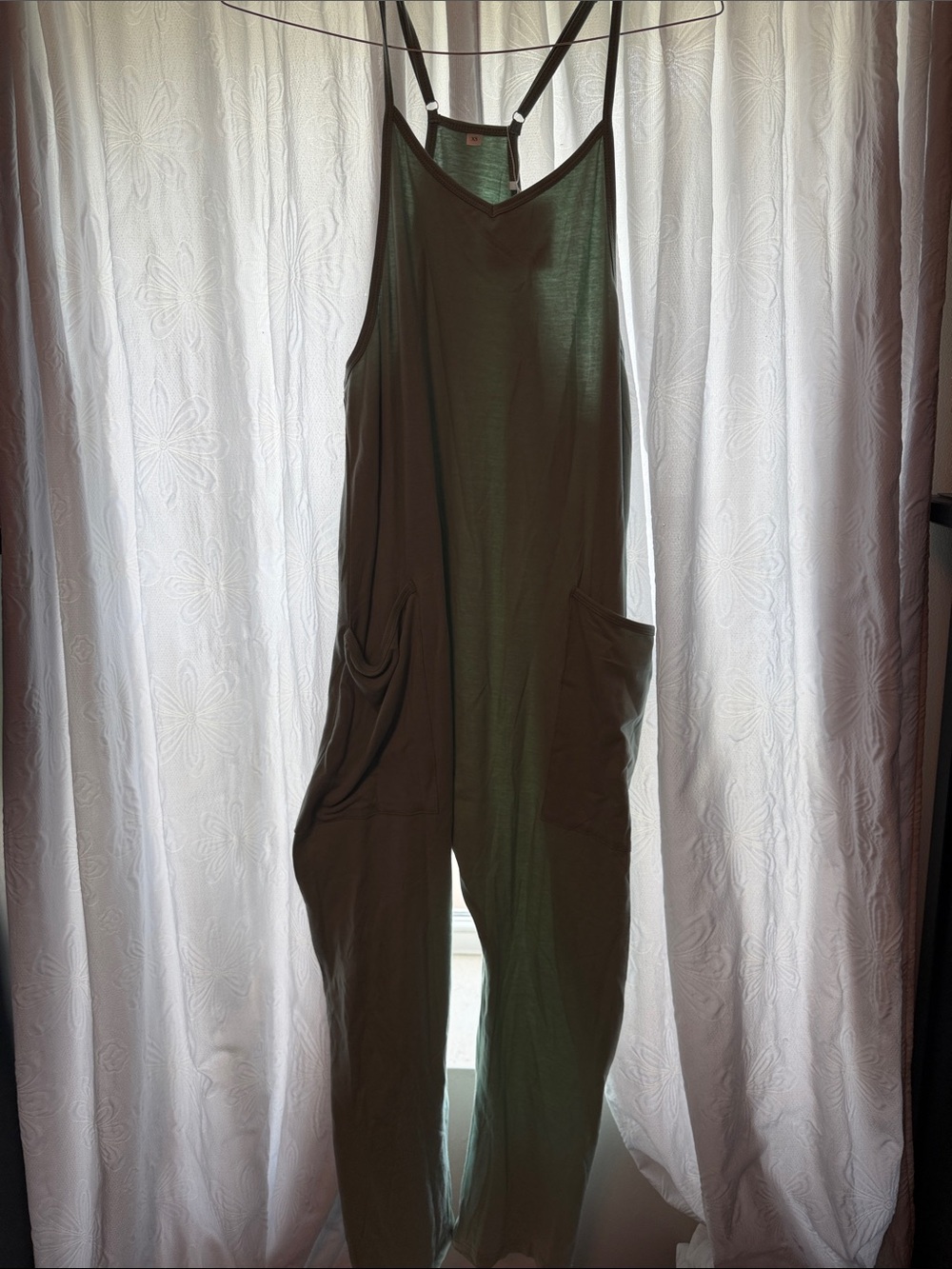 Olive Green Sleeveless Utility Jumpsuit with Pockets